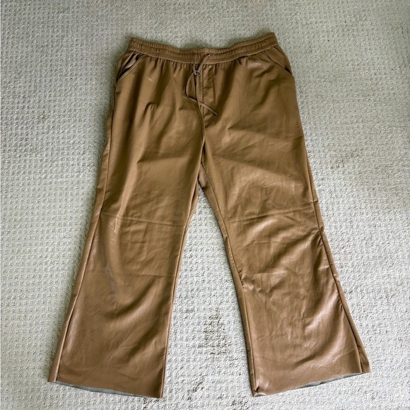 Good American Faux Leather Wide Leg Pull On Pants Size 3XL - Picture 3 of 11